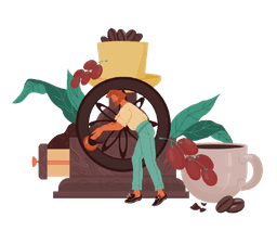 Coffee Farmer Illustration